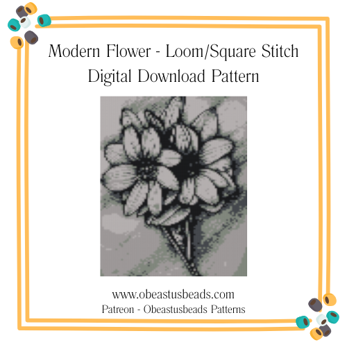 Modern Flower Bouquet - Loom/Square Stitch