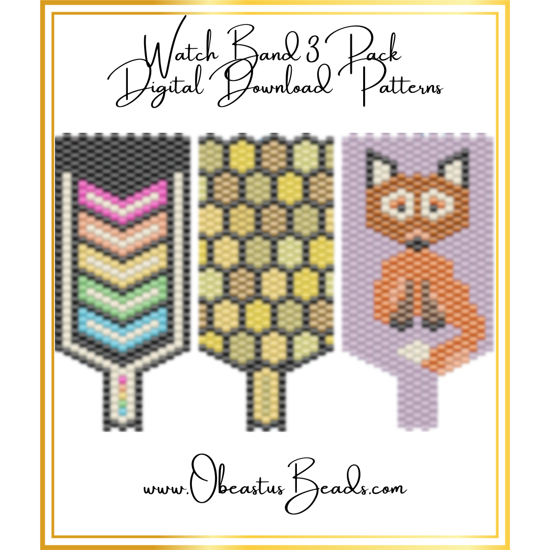 Peyote Stitch Apple Watch Band Beading Patterns - Digital Download PDF