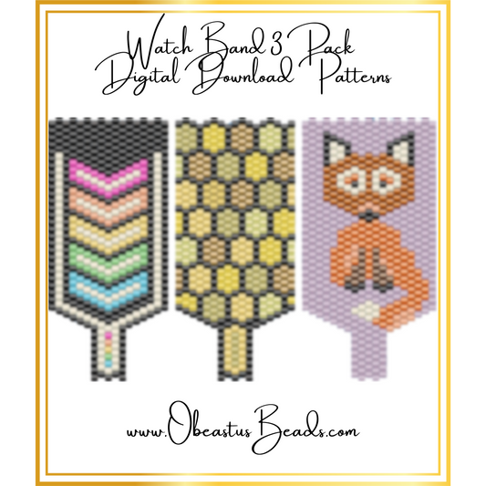 Peyote Stitch Apple Watch Band Beading Patterns - Digital Download PDF
