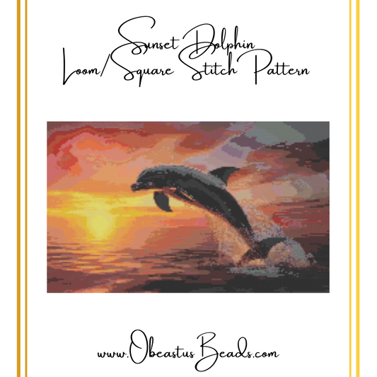 Sunset Dolphin Loom/Square Stitch Beading Pattern